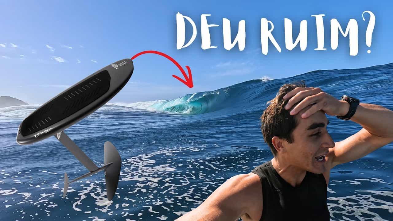 Beeld uit de video: TENTEI SURFAR DE FOIL NA ONDA MAIS PERIGOSA DO BRASIL