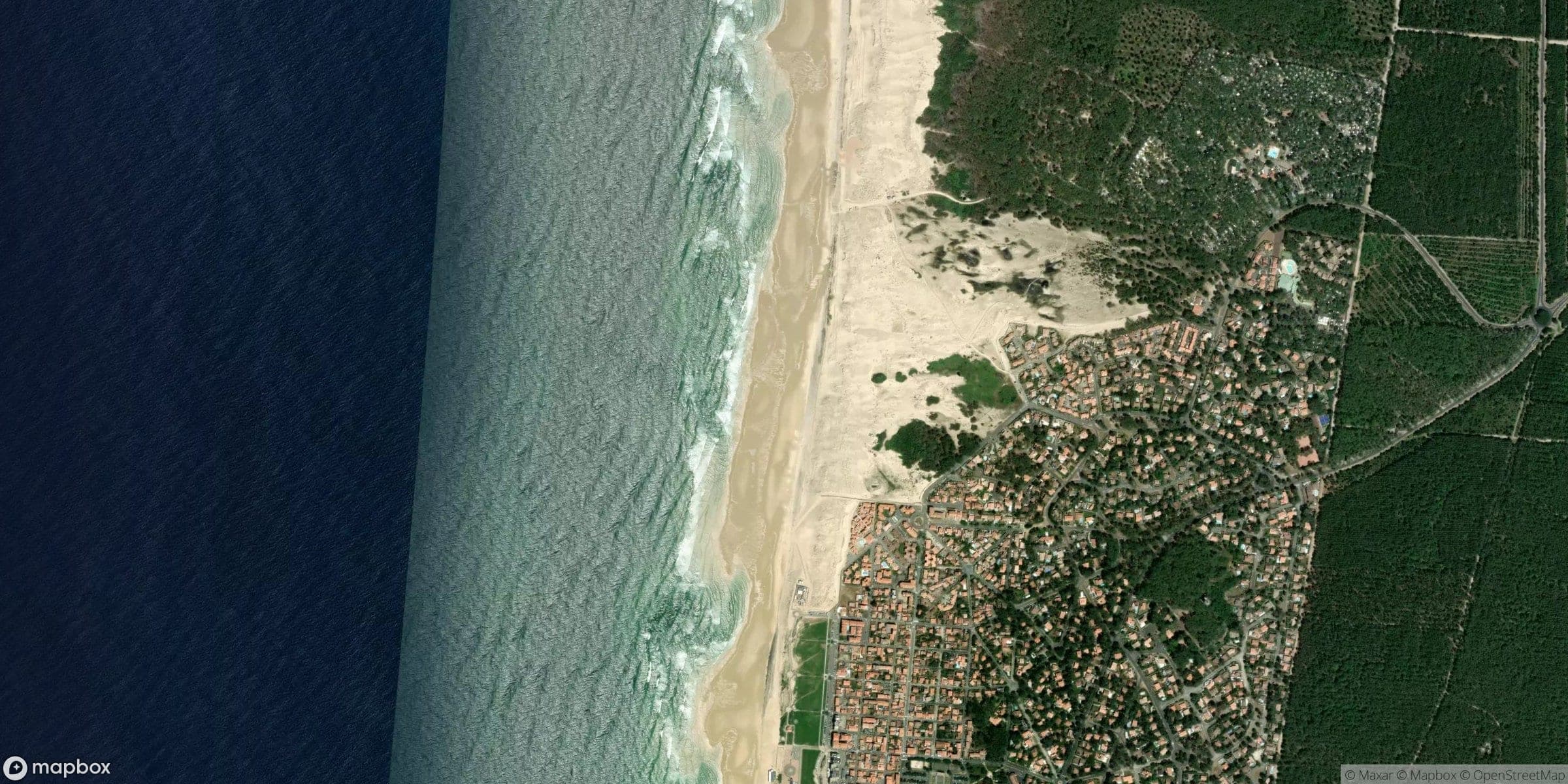 Luchtfoto van Biscarrosse ocean