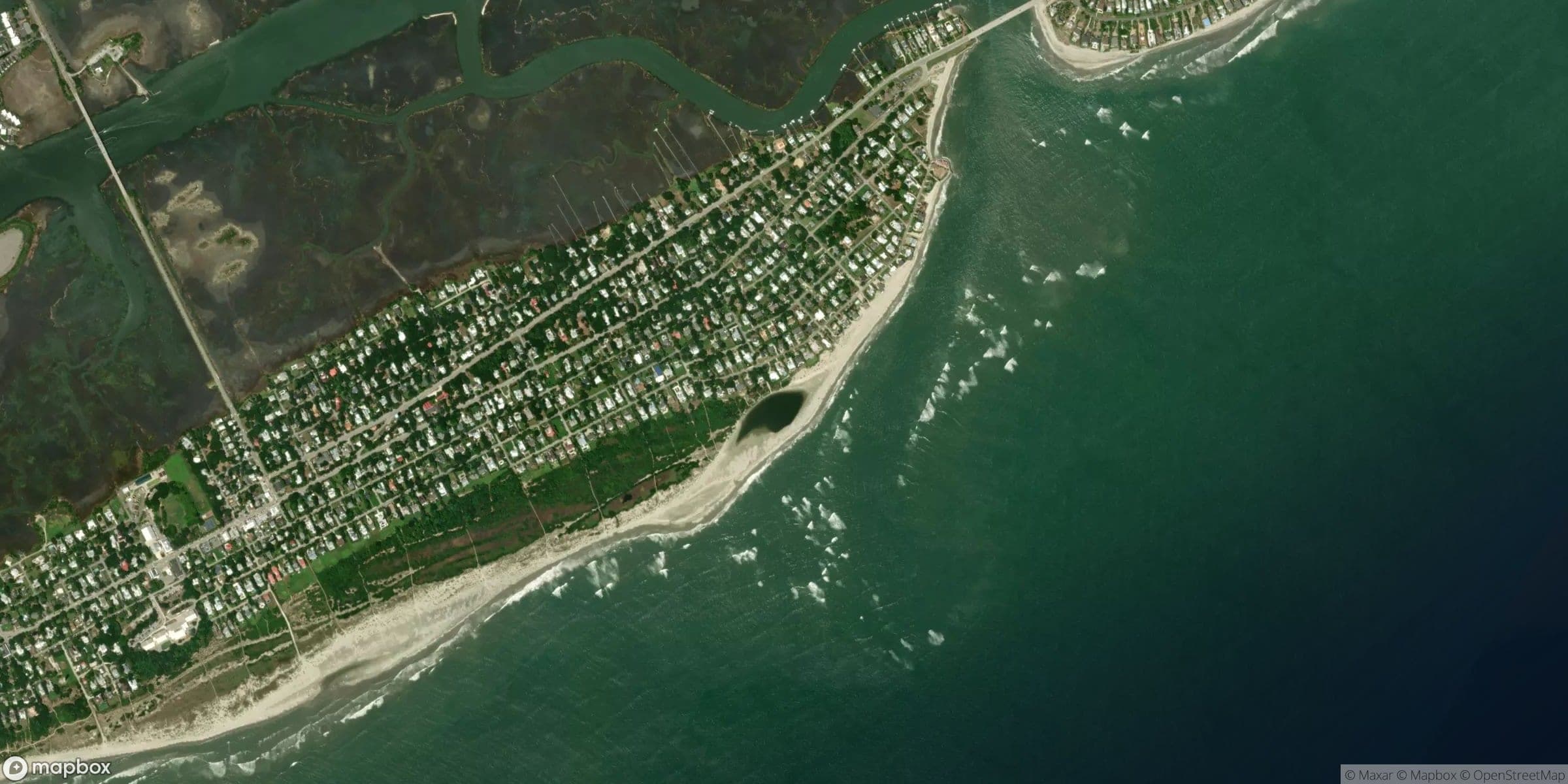 Luchtfoto van Charleston, Sullivan's Island
