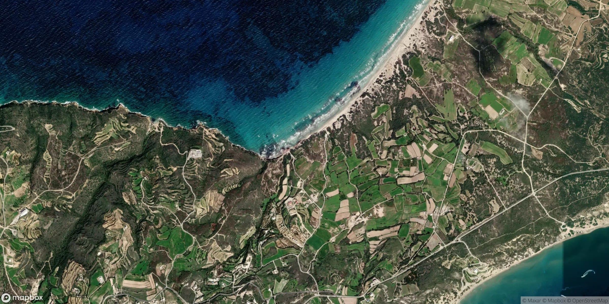 Luchtfoto van Kos, Kohilari beach