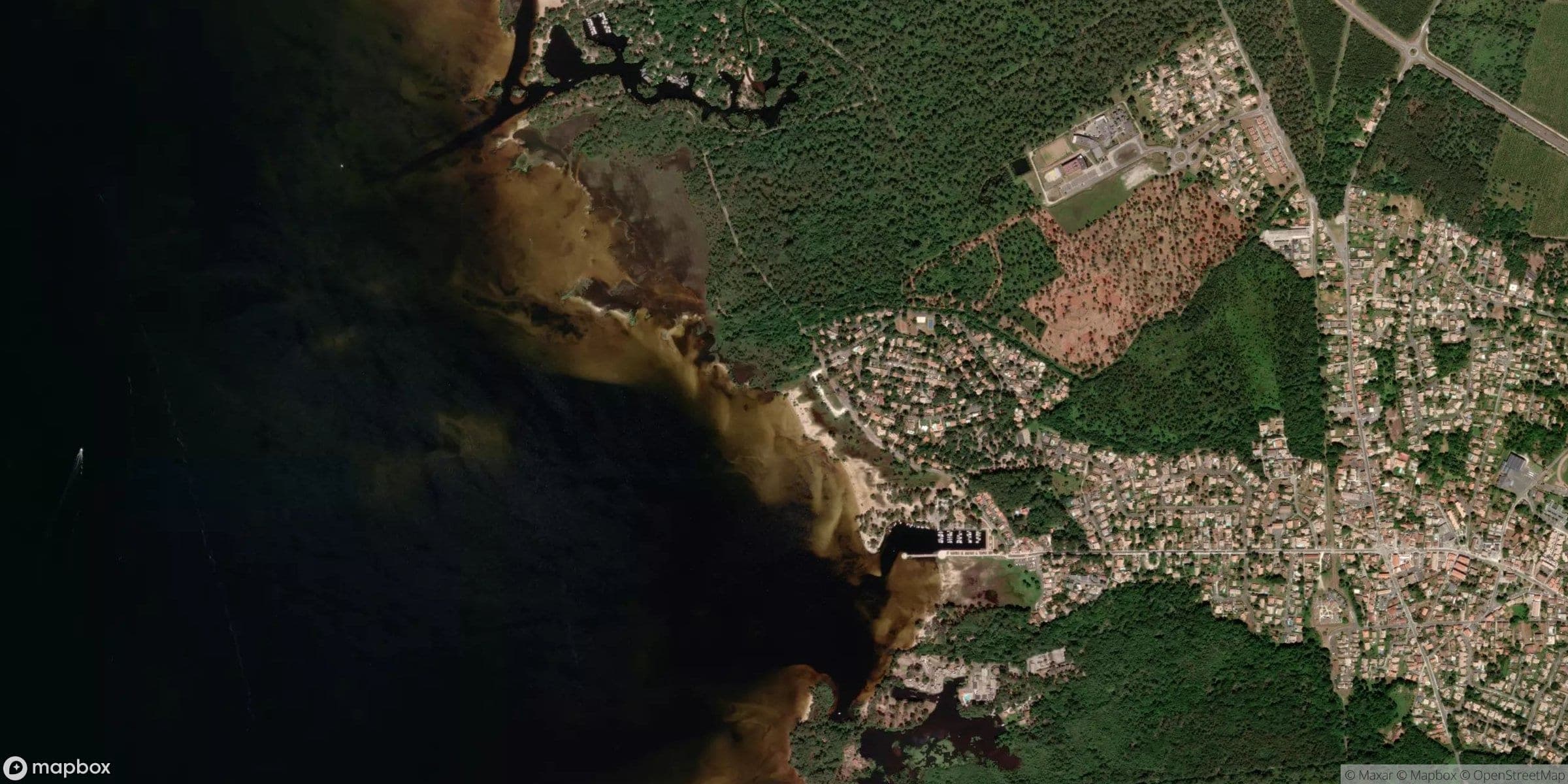 Luchtfoto van Lacanau Lac