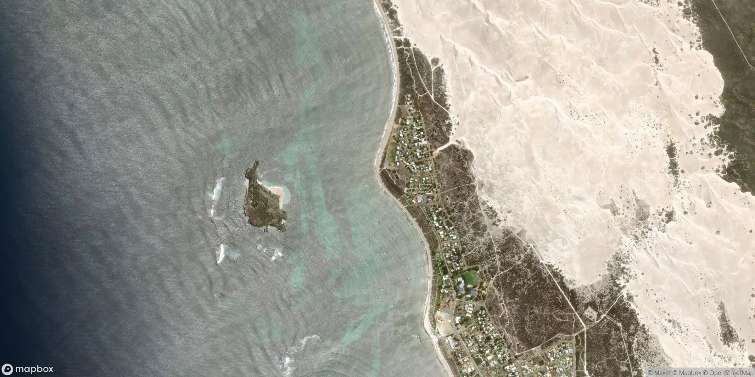 Luchtfoto van Lancelin beach