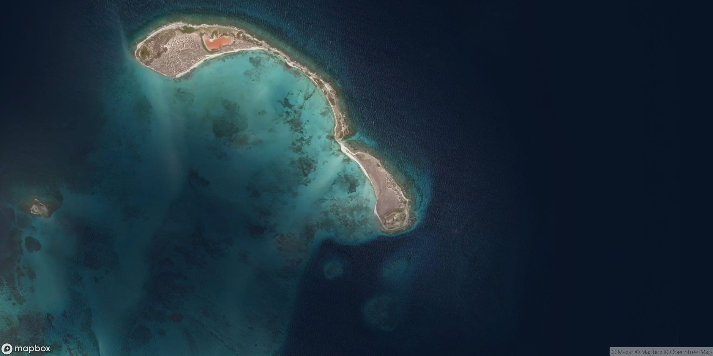 Luchtfoto van Los Roques, Cayo de Agua