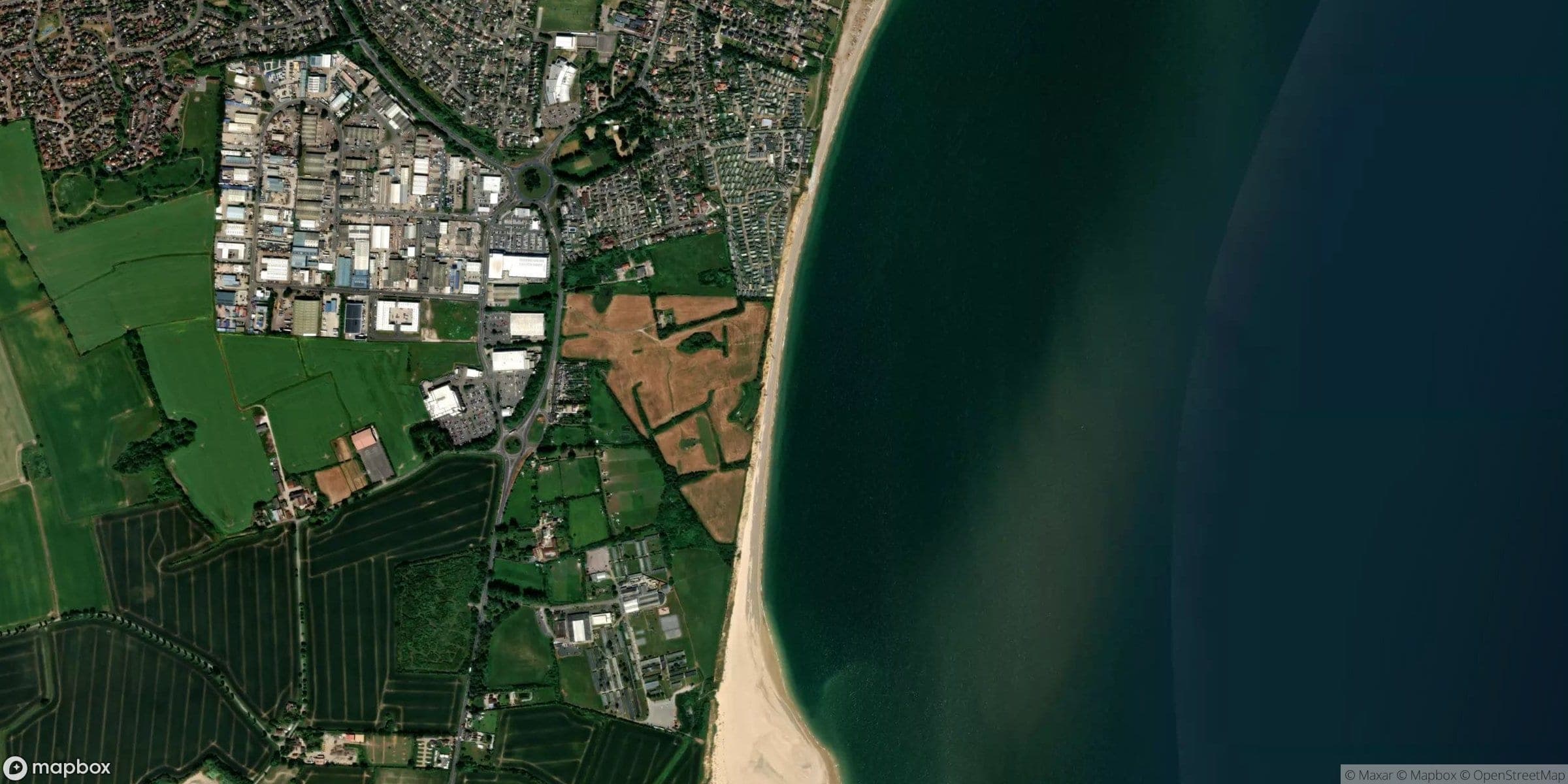 Luchtfoto van Lowestoft, Pakefield Corner