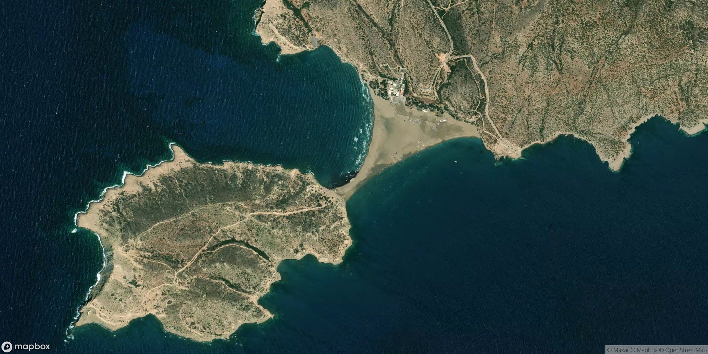 Luchtfoto van Rhodes, Prasonisi