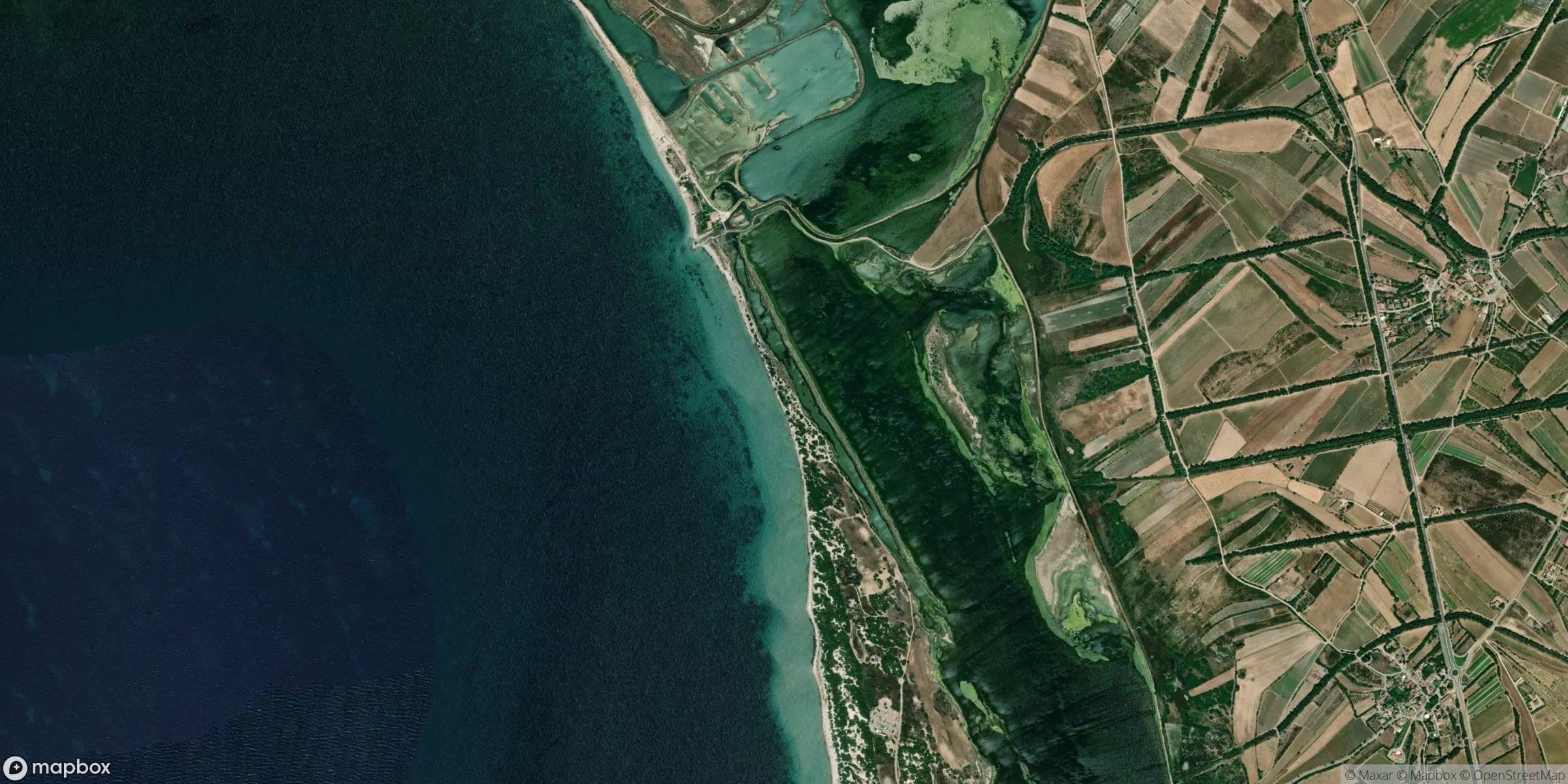 Luchtfoto van Sardinia, Porto Botte