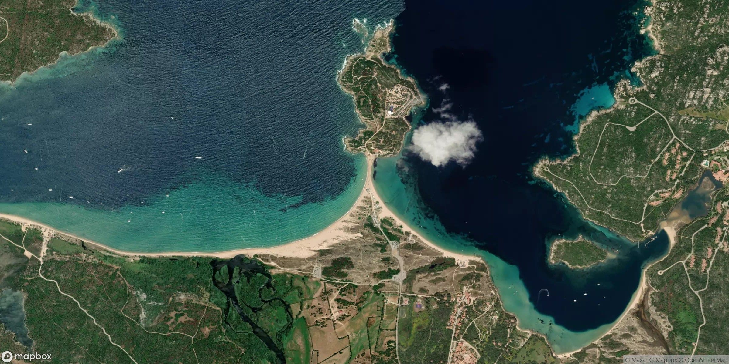 Luchtfoto van Sardinia, Porto Pollo