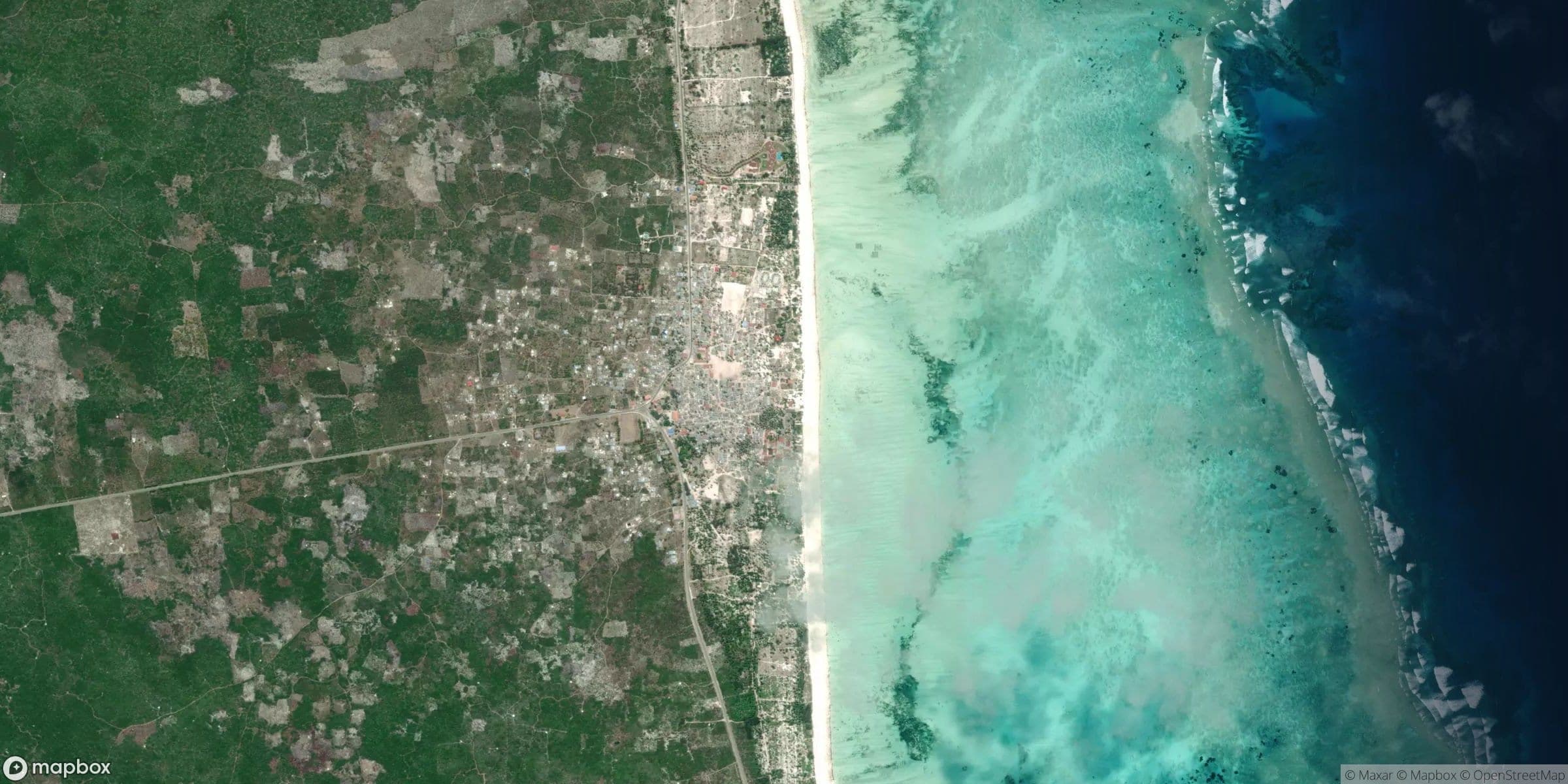 Luchtfoto van Zanzibar, Paje