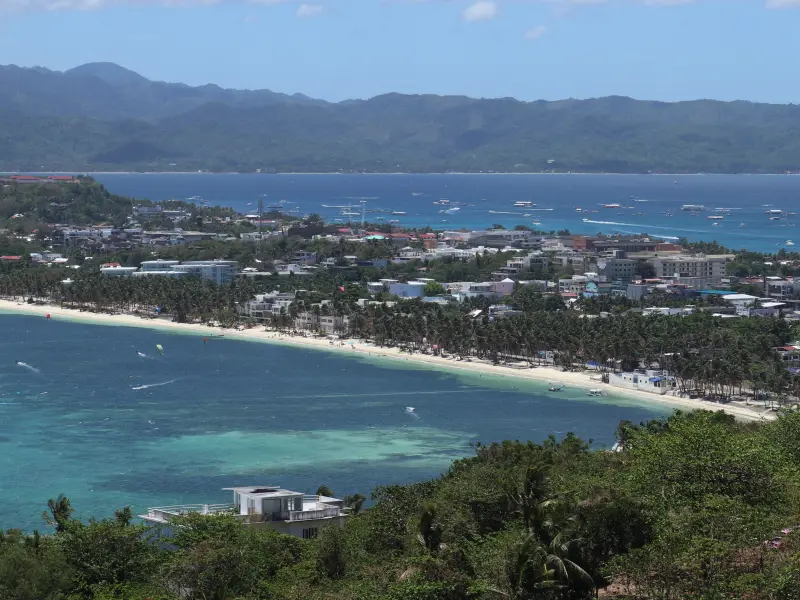 Bulabog Beach op Boracay van boven